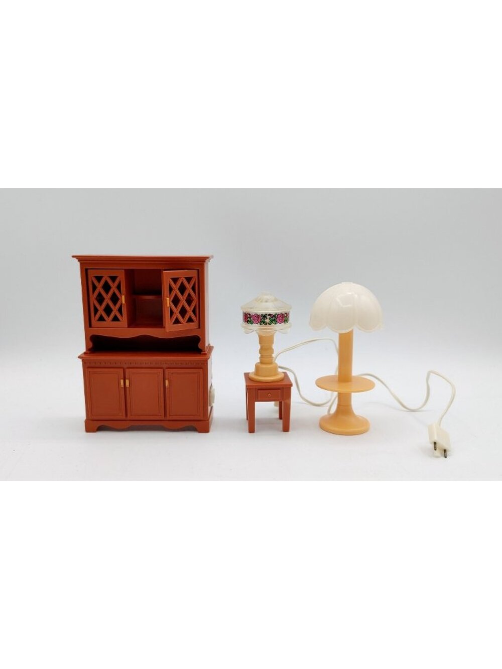 1980 Fisher Price Doll House Furniture Hutch With 2 Lamps